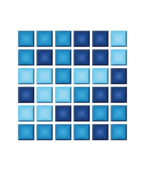 MOSAICO VENECIANO PANDA SERIE MOSAIK 2X2 CAJA 2.14MTS2 MIX AZUL 4