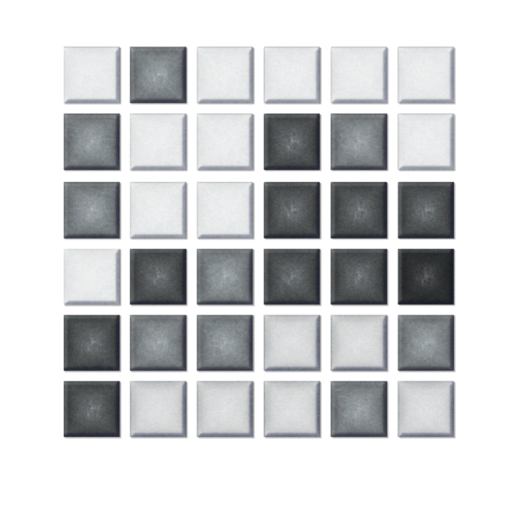 MOSAICO VENECIANO PANDA SERIE MOSAIK 2X2 CAJA 2.14MTS2 MIX GRIS