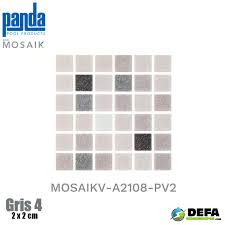 MOSAICO VENECIANO PANDA SERIE MOSAIK 2X2 CAJA 2.14MTS2 CENIZO GRIS