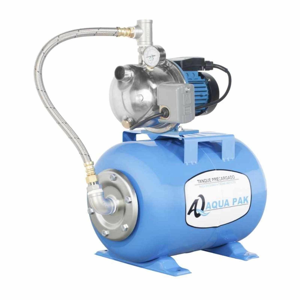 BOMBA PRESURIZADORA JET SERIE FIX 1HP + TANQUE HORIZONTAL 24L MEMBRANA